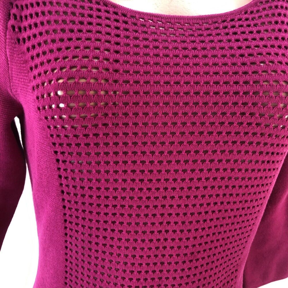 Lauren Ralph Lauren Dress Women's fuchsia Pink 3/4 Sleeves knitted fitte… - Picture 2 of 16
